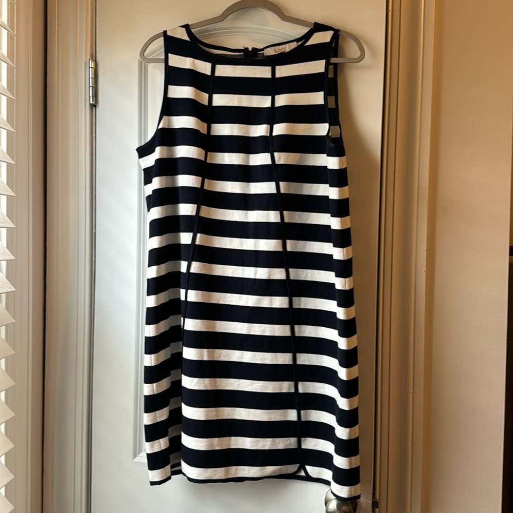 Loft Navy striped mini dress